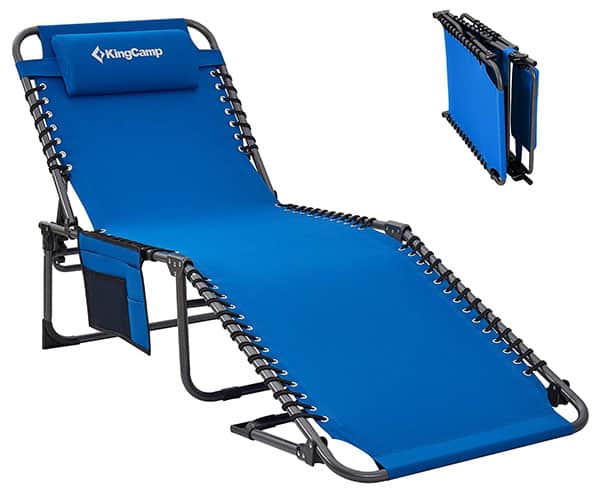 KingCamp 4-Fold Outdoor Folding Chaise Lounge Chair