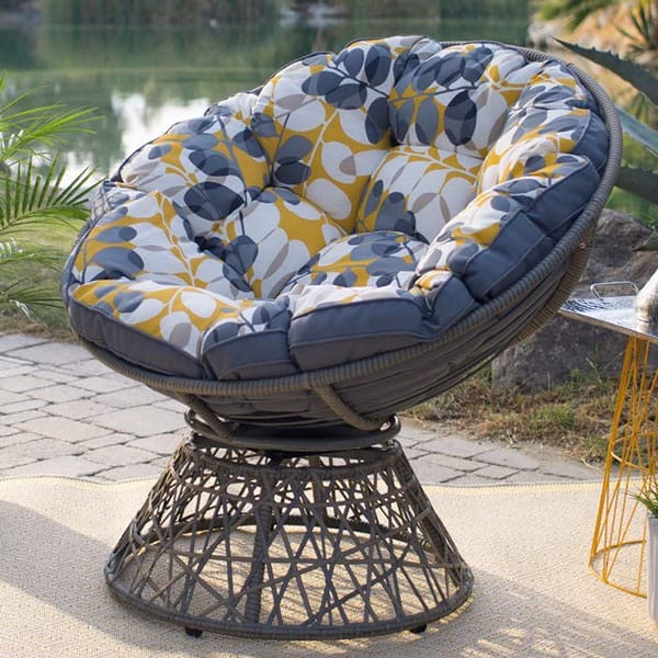 Kambree Outdoor Papasan Chair with Reversible Cushion