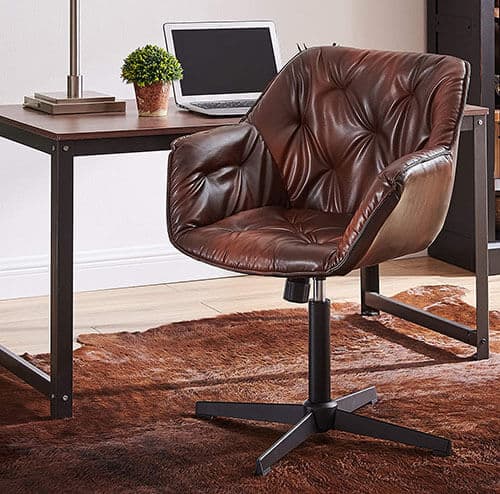Volans Faux Leather Swivel Desk Chair with Arms